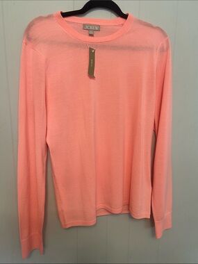 NWT J. Crew Lightweight Scoopneck Sweater in Coral. Merino wool size 2xl